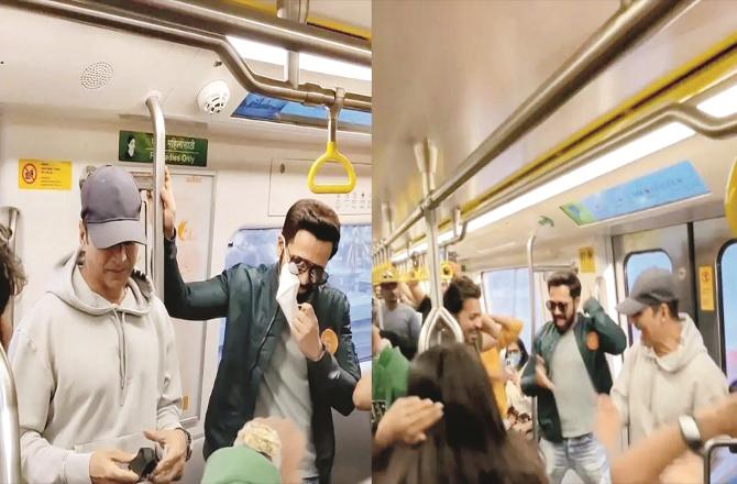 اکشے کمار اور عمران ہاشمی نے میٹرو میں سفر کیااور ڈانس بھی